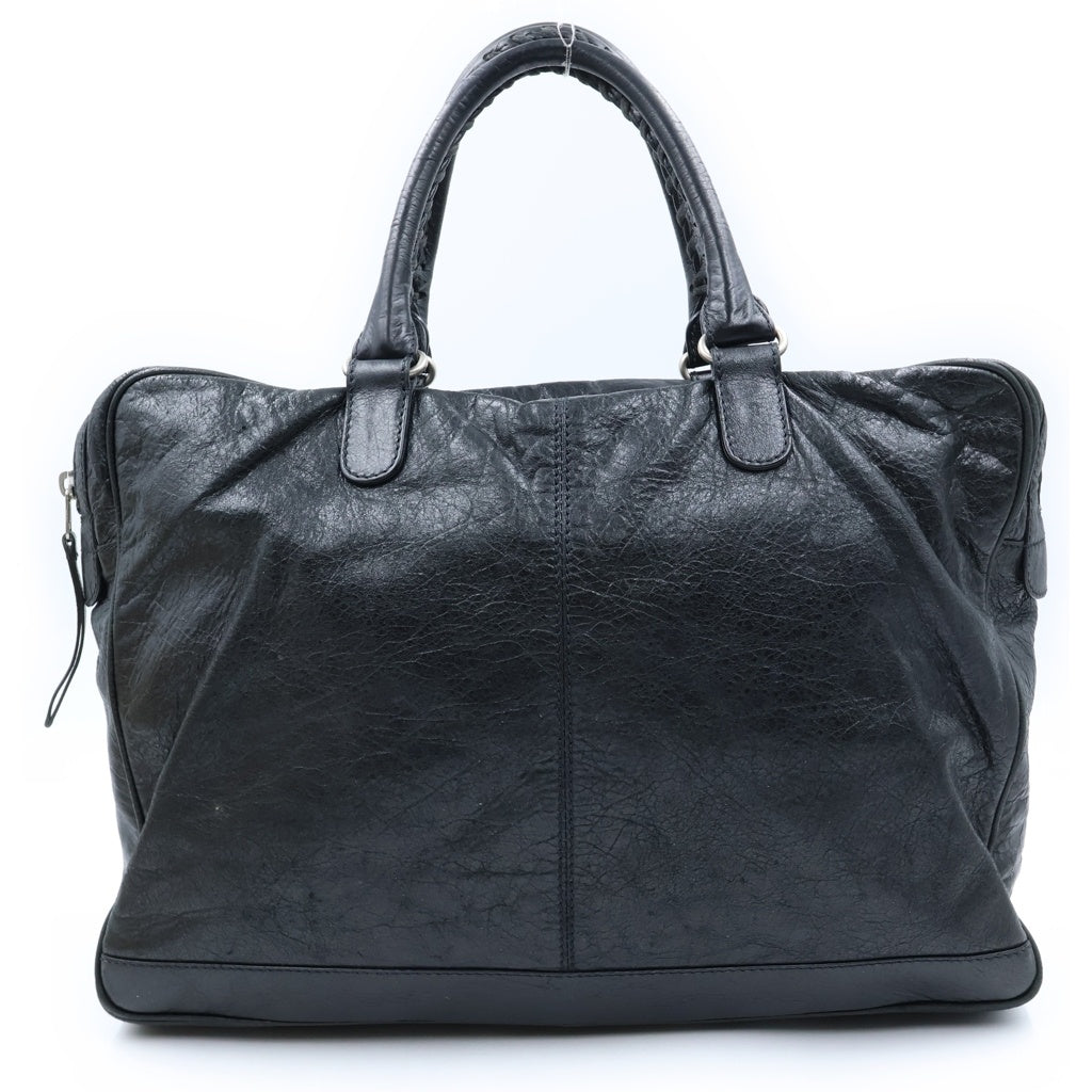 BALENCIAGA(バレンシアガ) シティ クラシックブリッジ ハンドバッグ ビジネスバッグ ブラック レザー シルバー金具 レディース