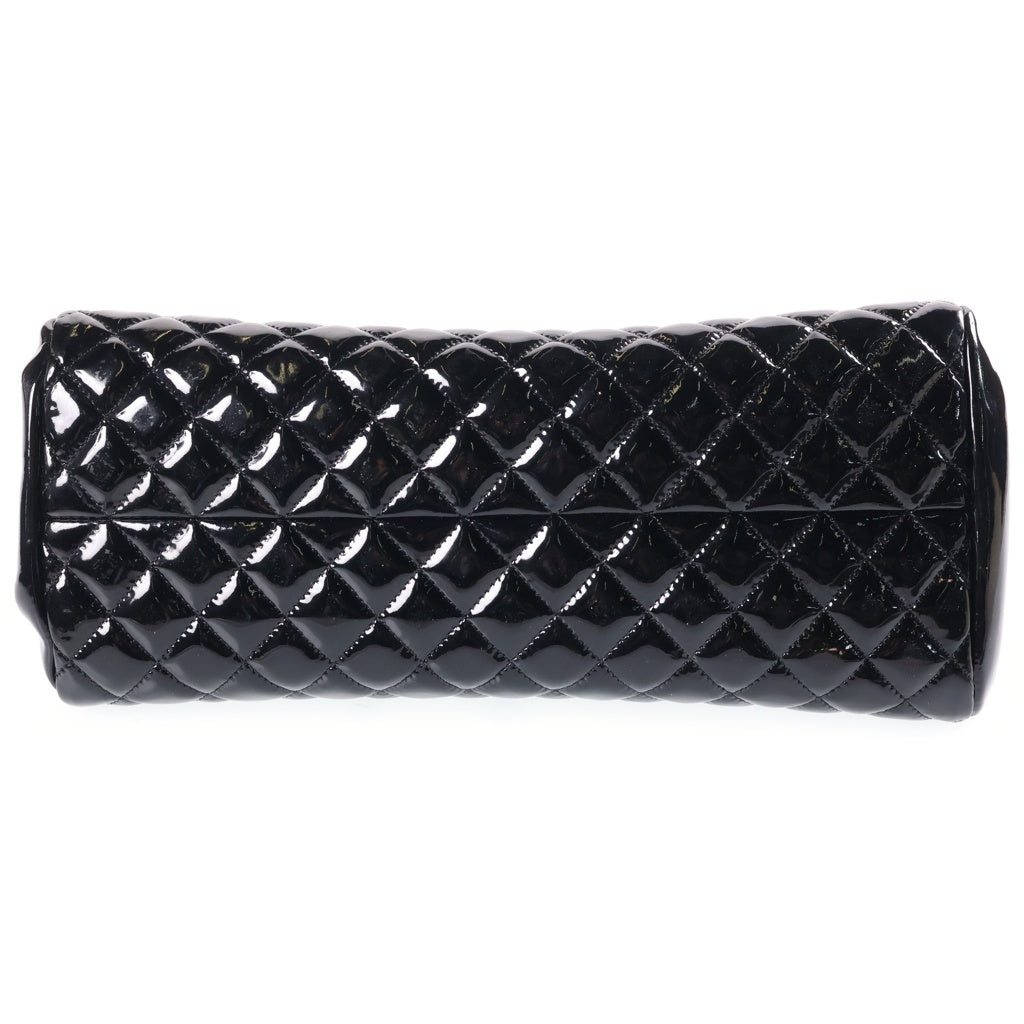 CHANEL(シャネル) マドモアゼルボーリング ハンドバッグ チェーンバッグ ブラック エナメル シルバー金具 レディース