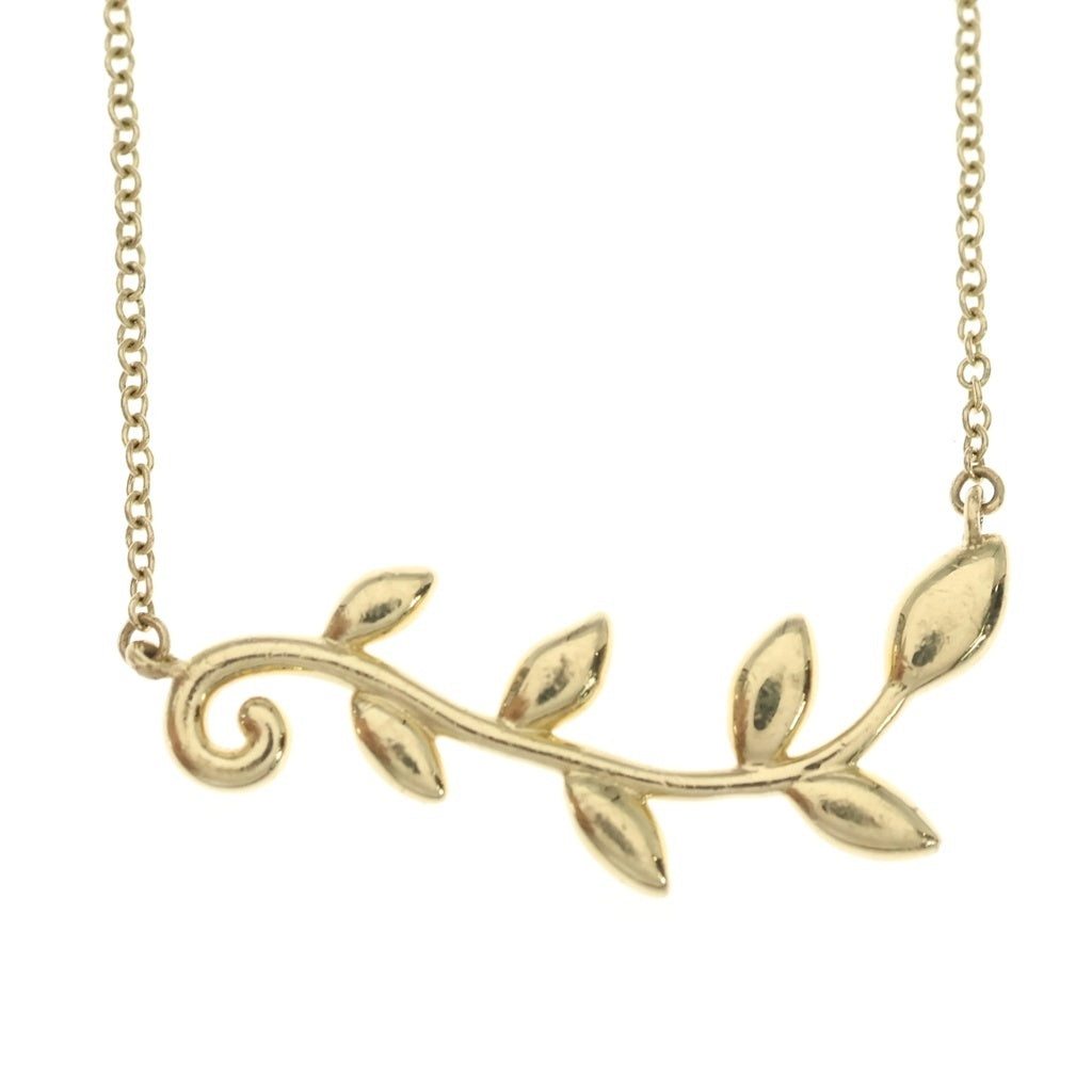 TIFFANY & Co.(ティファニー) オリーブリーフ ネックレス ペンダント チェーン イエローゴールド Au750YG レディース