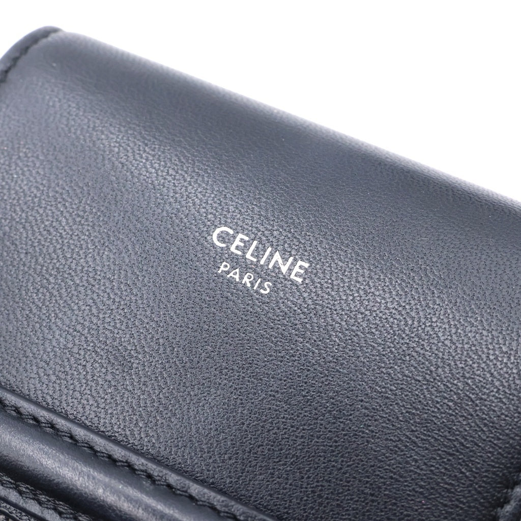 CELINE(セリーヌ) トリオンフ マカダム柄 スマホホルダー ショルダーバッグ ブラック PVC×レザー AN-3212 レディース