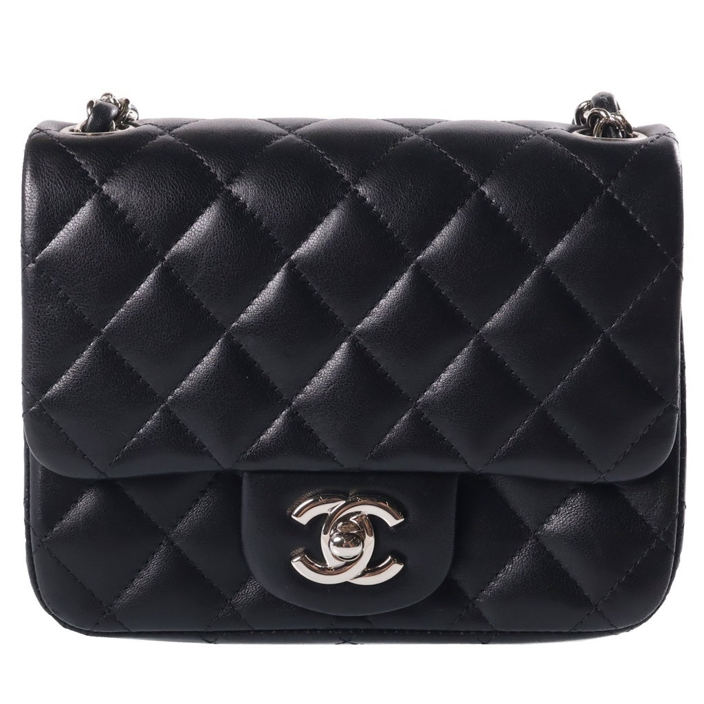 CHANEL(シャネル) ミニマトラッセ ショルダーバッグ ブラック ラムスキン A35200 シルバー金具 レディース