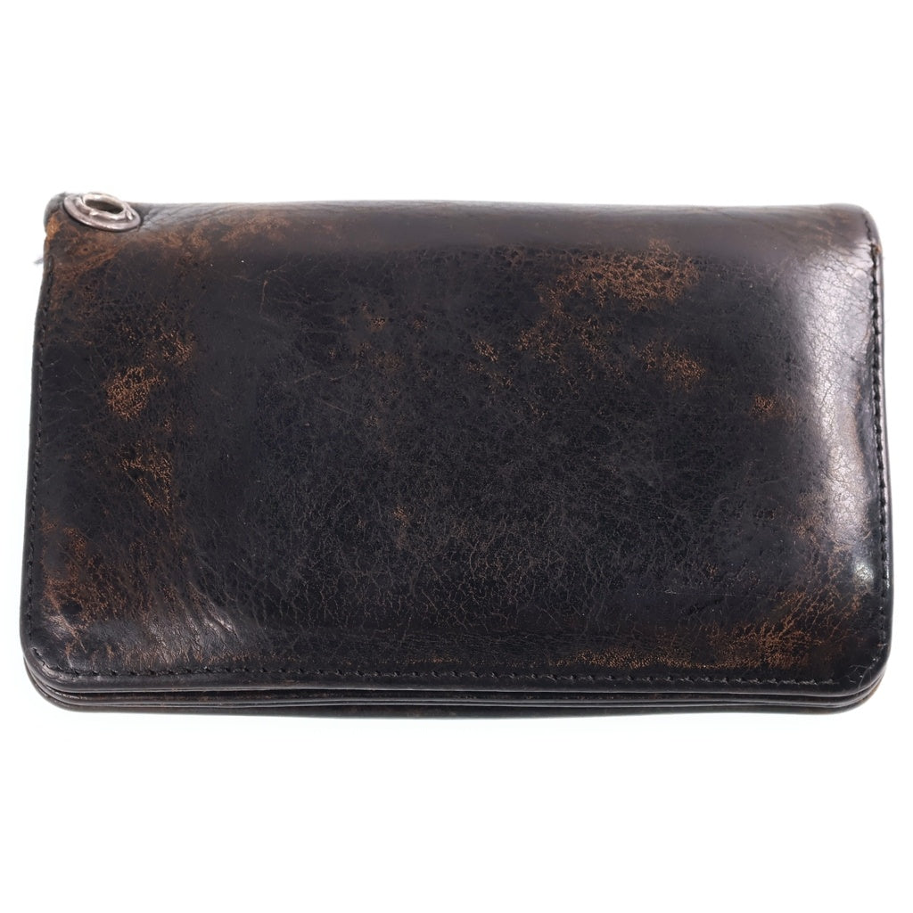 CHROME HEARTS(クロムハーツ) OLD 1ZIP 1ジップ オールド フローラルボタン レザーウォレット 財布 ブラウン