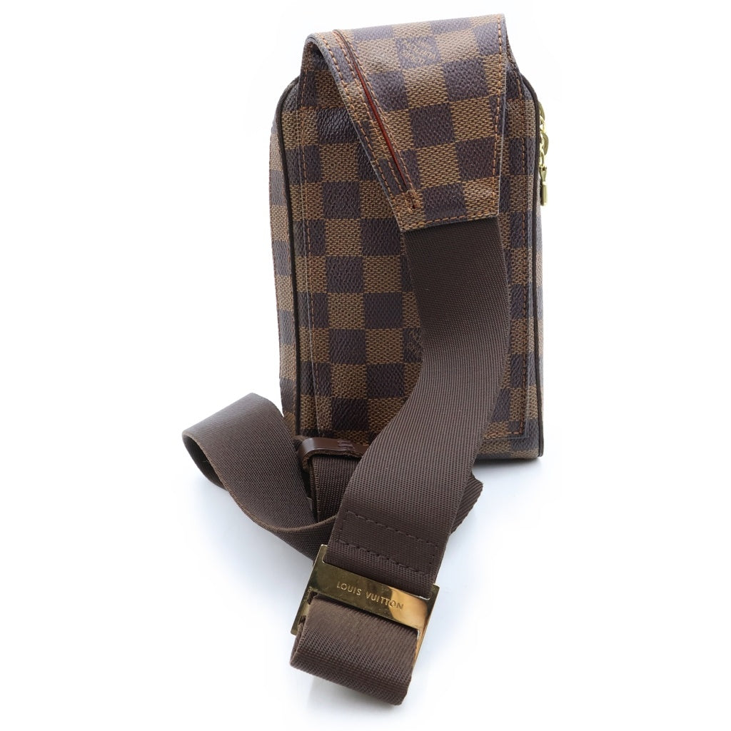 LOUIS VUITTON(ルイヴィトン) ダミエ ジェロニモス ショルダーバッグ ボディバッグ ウエストバッグ ブラウン レザー×PVC N51994 ゴールド金具
