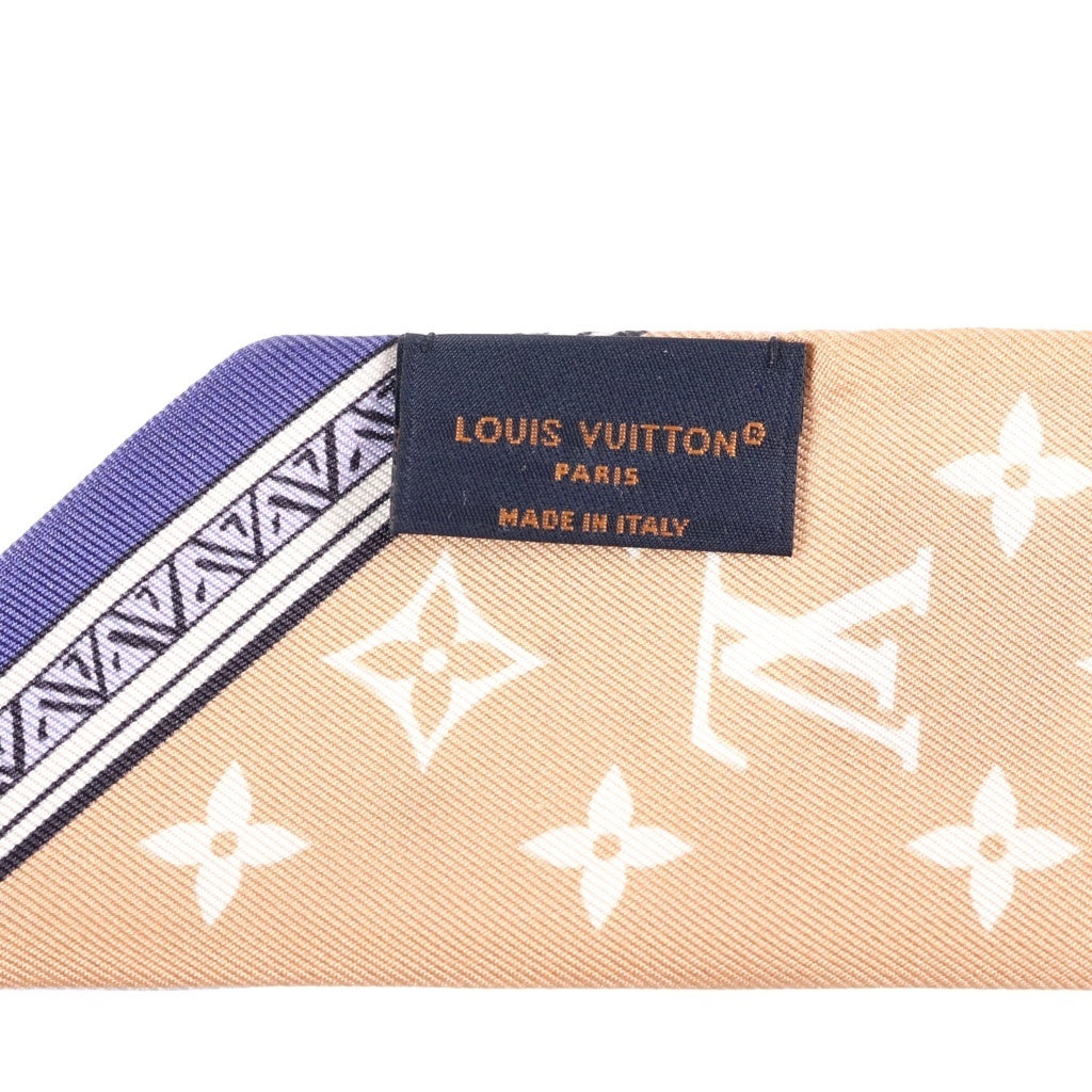 LOUIS VUITTON(ルイヴィトン) LV エクリプス バンドー スカーフ モノグラム シルク ブルー/ベージュ M79533 レディース
