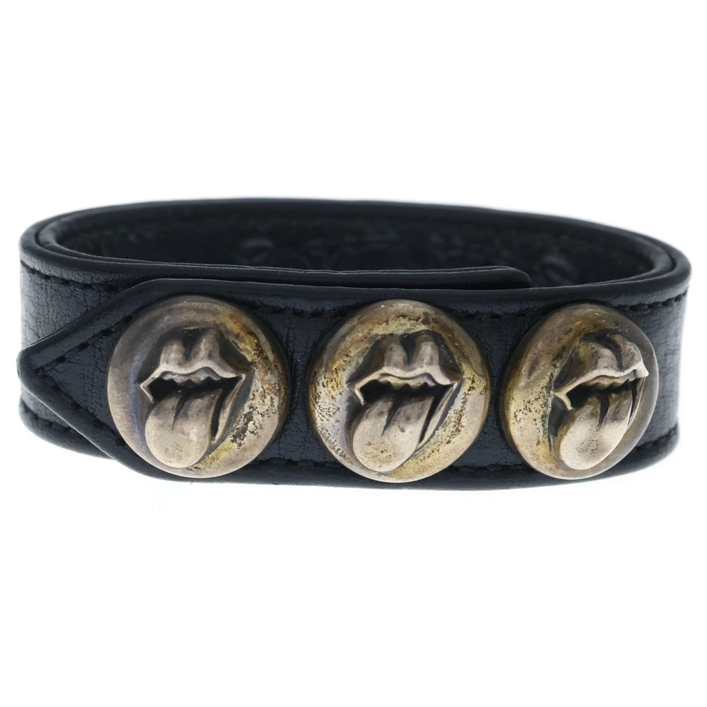 CHROME HEARTS(クロムハーツ) 3BTN 2SNP L&T リップアンドタン 3ボタン2スナップ レザーブレスレット ブラック/シルバー