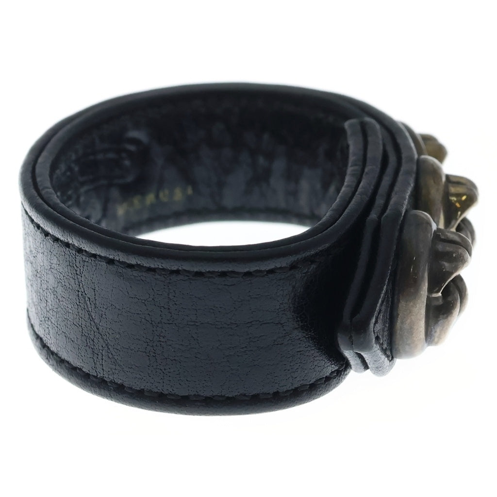 CHROME HEARTS(クロムハーツ) 3BTN 2SNP L&T リップアンドタン 3ボタン2スナップ レザーブレスレット ブラック/シルバー
