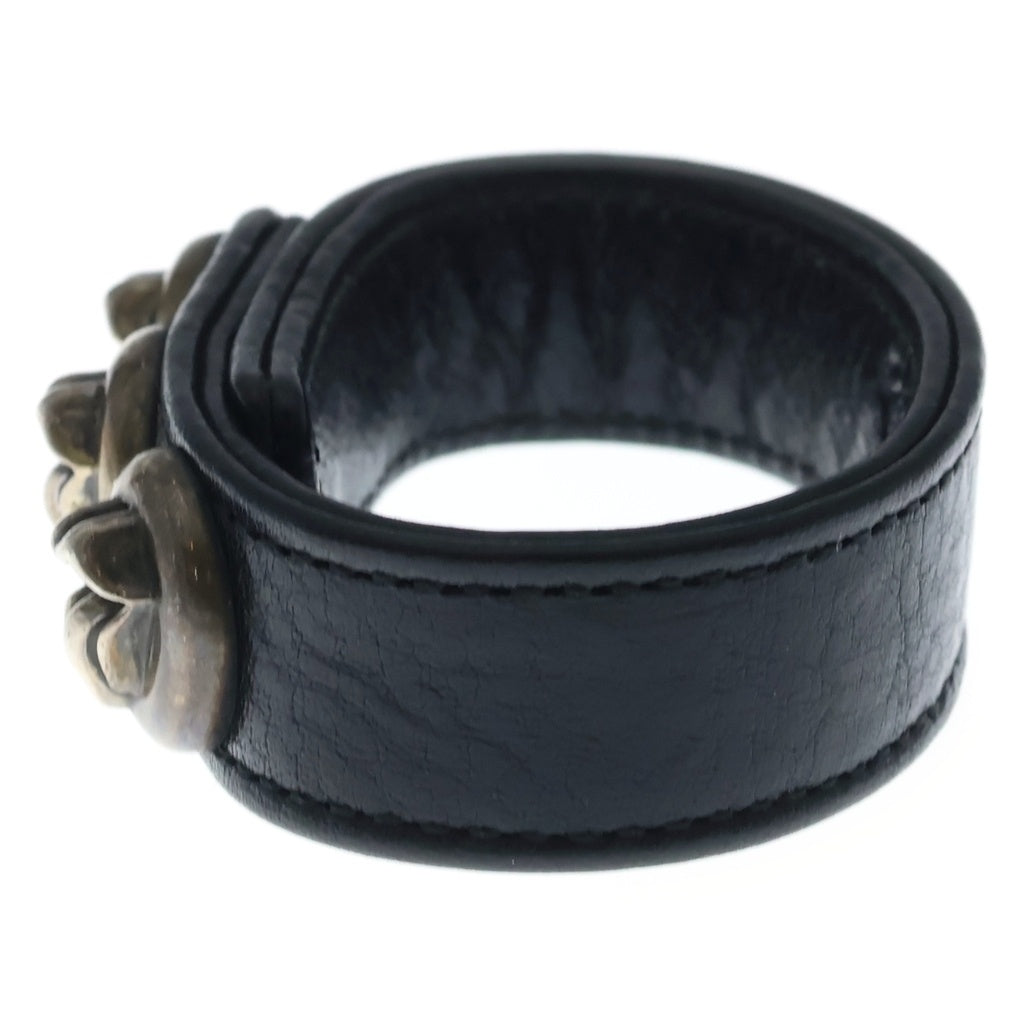 CHROME HEARTS(クロムハーツ) 3BTN 2SNP L&T リップアンドタン 3ボタン2スナップ レザーブレスレット ブラック/シルバー