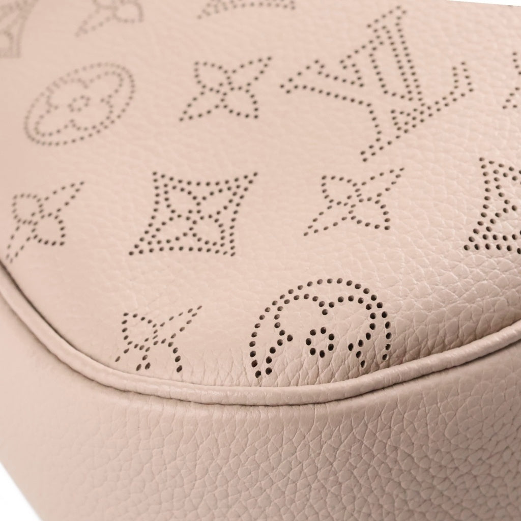 LOUIS VUITTON(ルイヴィトン) マヒナ オールアラウンドMM ショルダーバッグ ベージュ レザー M14617 シルバー金具 レディース