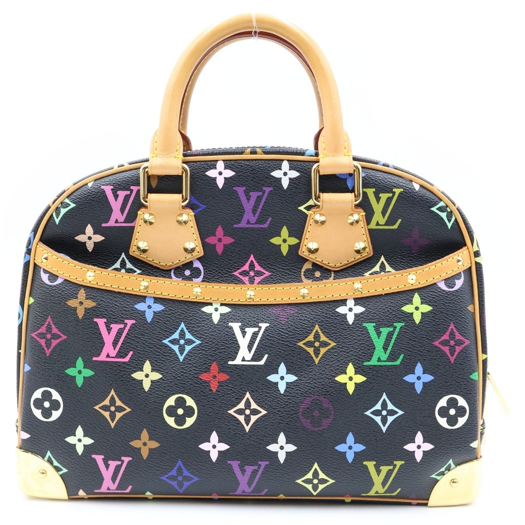 LOUIS VUITTON(ルイヴィトン) モノグラムマルチカラー トゥルーヴィル ハンドバッグ ブラック レザー×PVC M92662 ゴールド金具 レディース