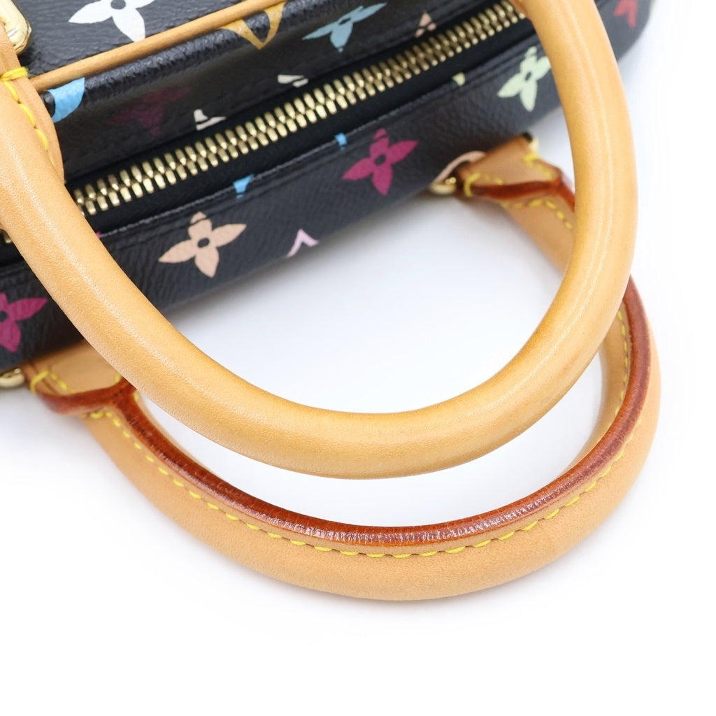 LOUIS VUITTON(ルイヴィトン) モノグラムマルチカラー トゥルーヴィル ハンドバッグ ブラック レザー×PVC M92662 ゴールド金具 レディース