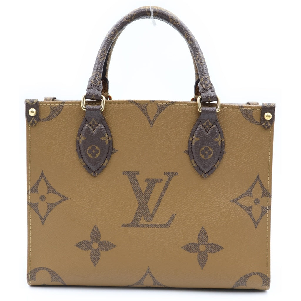 LOUIS VUITTON(ルイヴィトン) モノグラム ジャイアントリバース オンザゴーPM PVC レザー 2WAY ハンドバッグ ショルダーバッグ ICタイプ ブラウン M46373 レディース