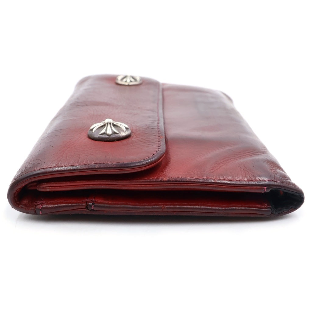 CHROME HEARTS(クロムハーツ) WAVE ウェーブ レザーウォレット 長財布 レッド