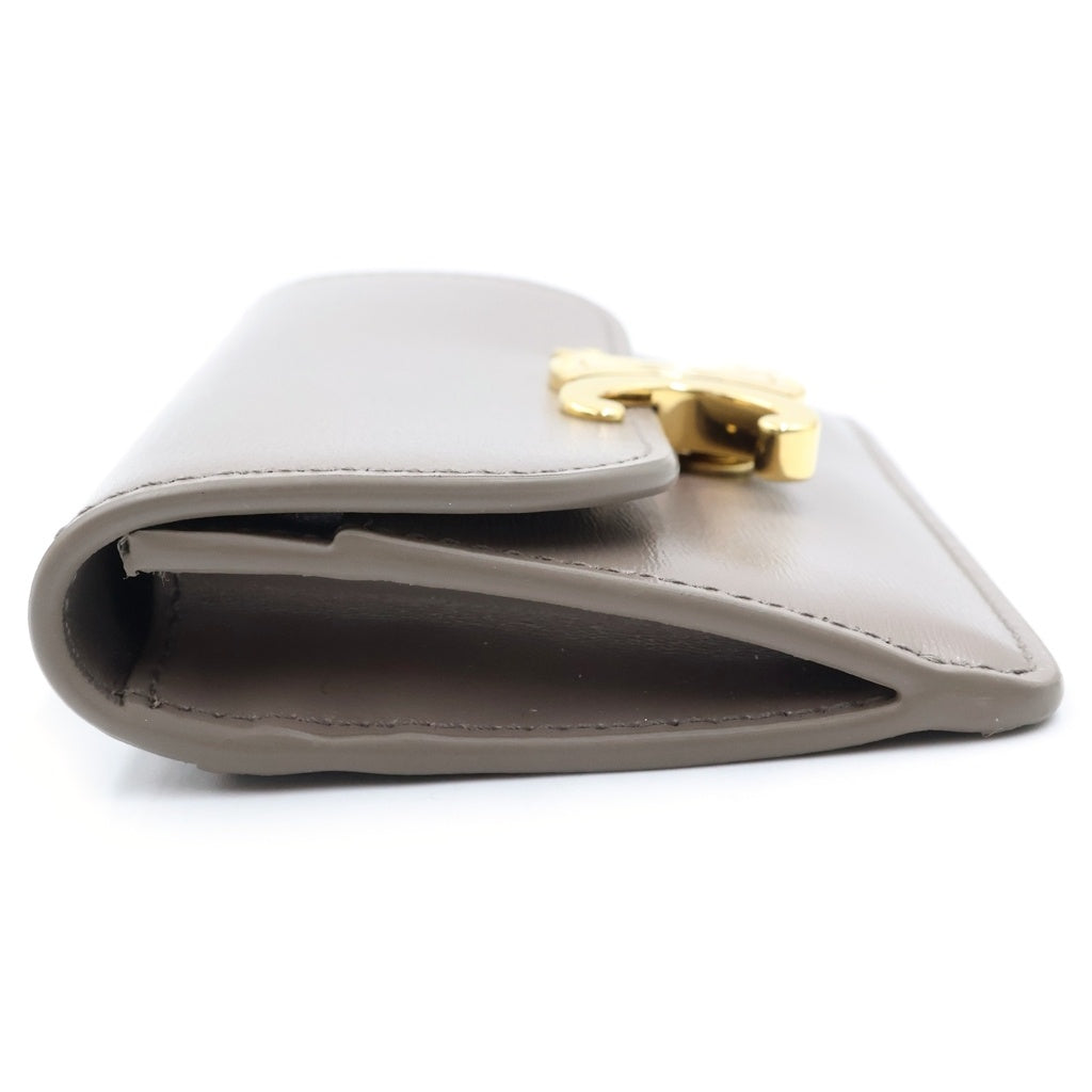 CELINE(セリーヌ) トリオンフ カードケース 名刺入れ チャコールグレー レザー レディース