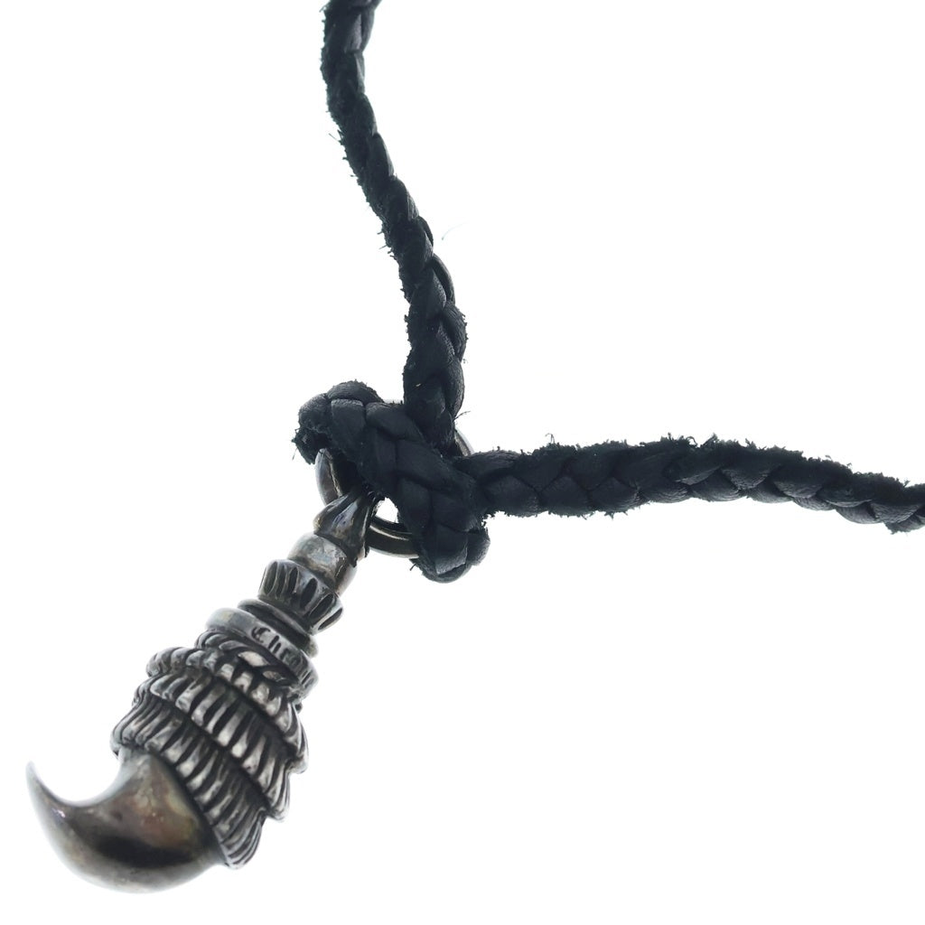 CHROME HEARTS(クロムハーツ) CROW クロウ レザーブレイド ネックレス シルバー/ブラック