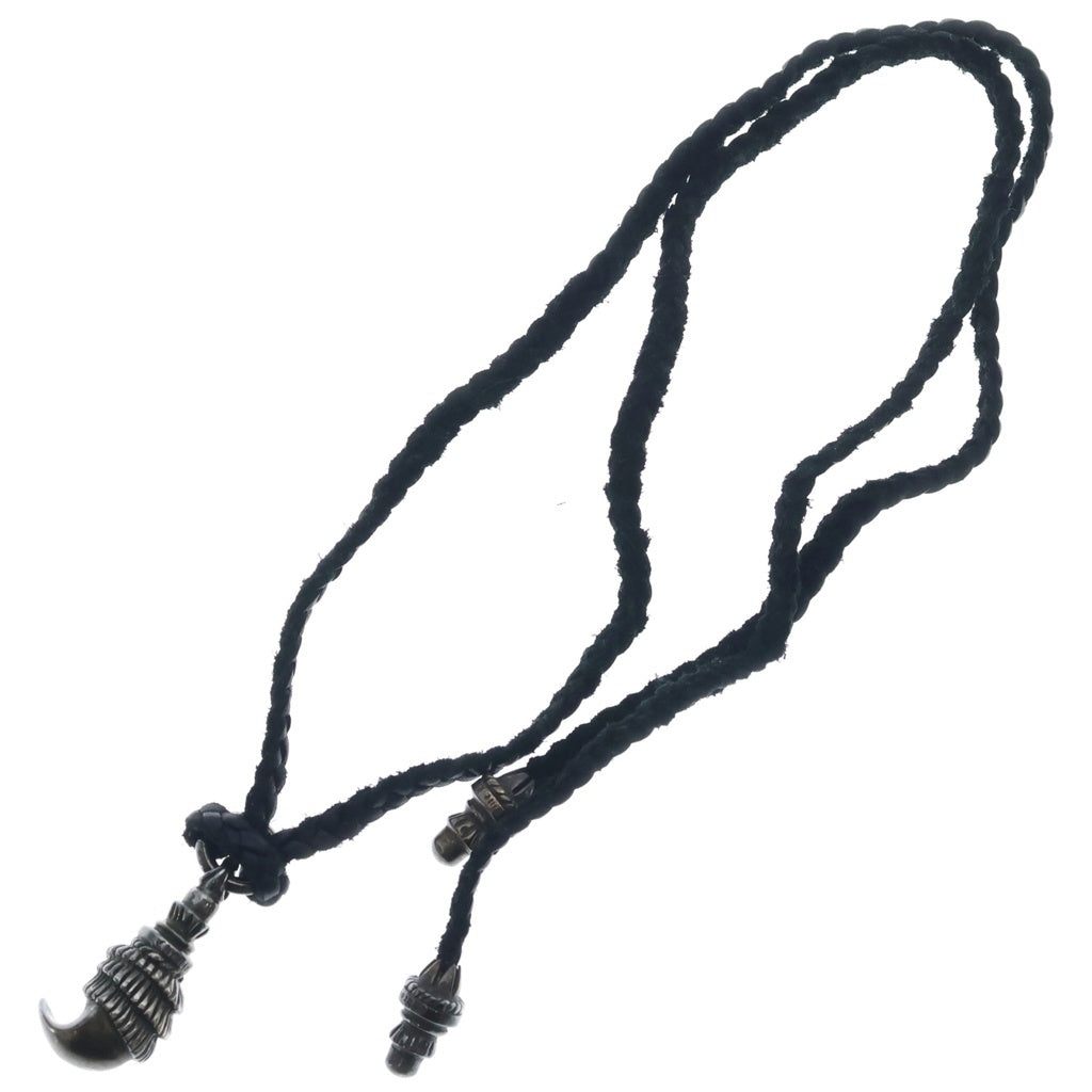 CHROME HEARTS(クロムハーツ) CROW クロウ レザーブレイド ネックレス シルバー/ブラック