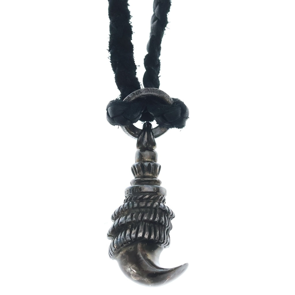 CHROME HEARTS(クロムハーツ) CROW クロウ レザーブレイド ネックレス シルバー/ブラック