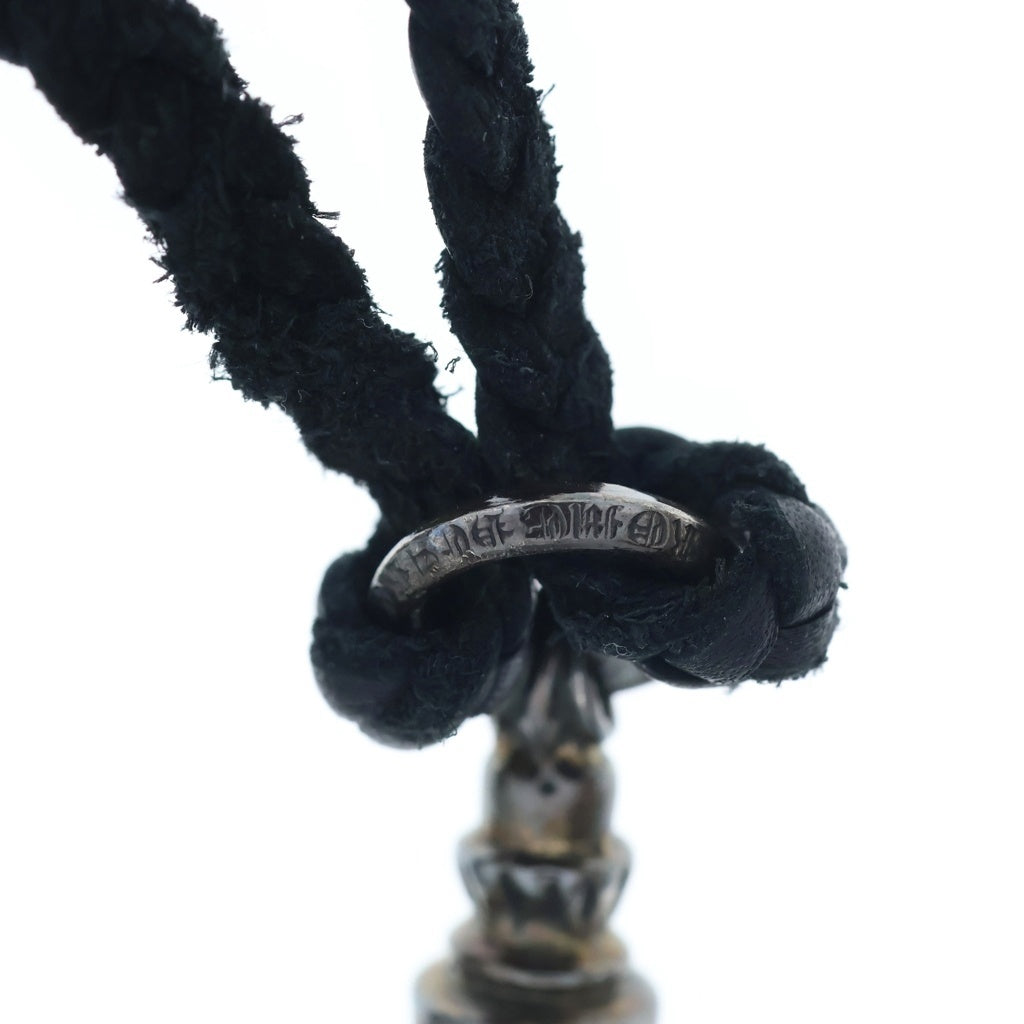 CHROME HEARTS(クロムハーツ) CROW クロウ レザーブレイド ネックレス シルバー/ブラック