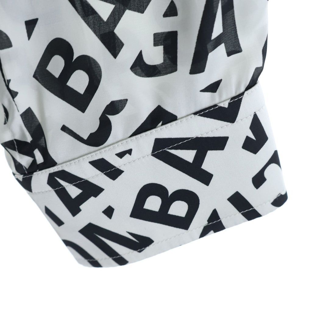 BALENCIAGA(バレンシアガ) 22 ALL LOGO オールロゴシャツ ブラウス ポリエステル グレー×ブラック 681050