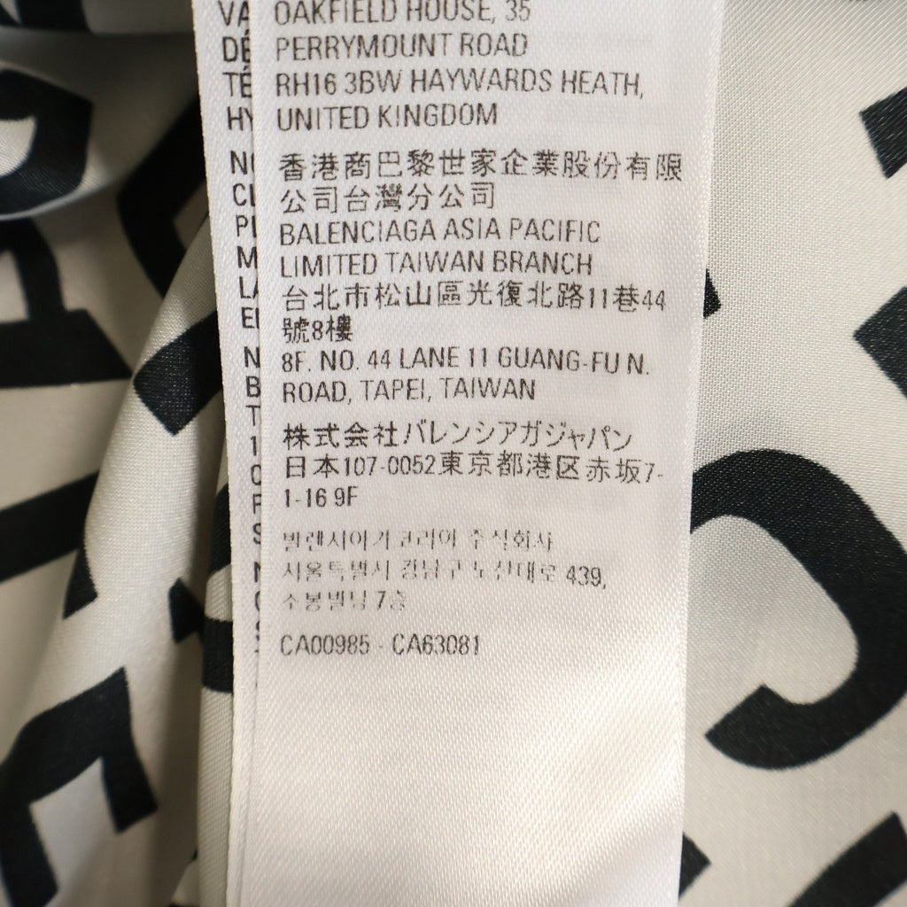 BALENCIAGA(バレンシアガ) 22 ALL LOGO オールロゴシャツ ブラウス ポリエステル グレー×ブラック 681050