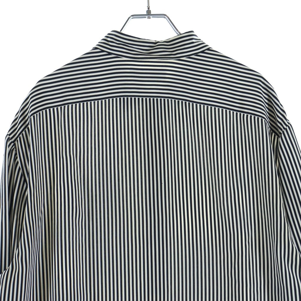 SAINT LAURENT PARIS(サンローランパリ) 21 STRIPE ストライプシャツ ブラック×ホワイト シルク 680495