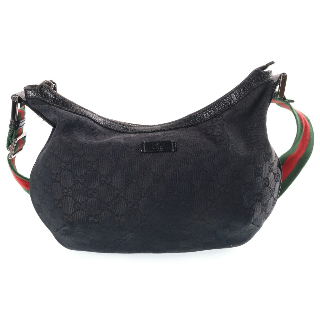 GUCCI(グッチ) シェリーライン GGキャンバス ワンショルダーバッグ ブラック キャンバス×レザー 181092 レディース