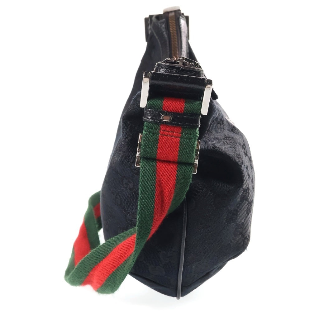 GUCCI(グッチ) シェリーライン GGキャンバス ワンショルダーバッグ ブラック キャンバス×レザー 181092 レディース