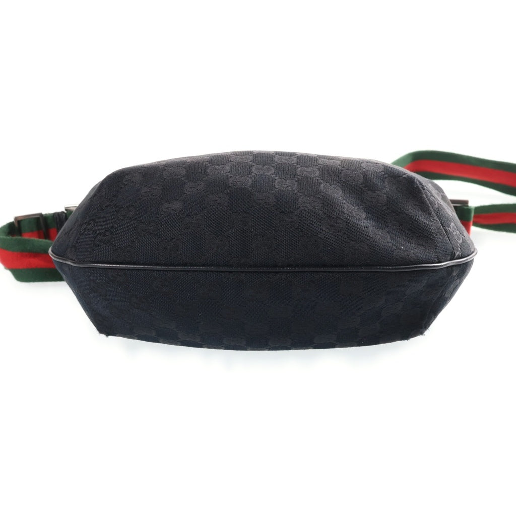 GUCCI(グッチ) シェリーライン GGキャンバス ワンショルダーバッグ ブラック キャンバス×レザー 181092 レディース