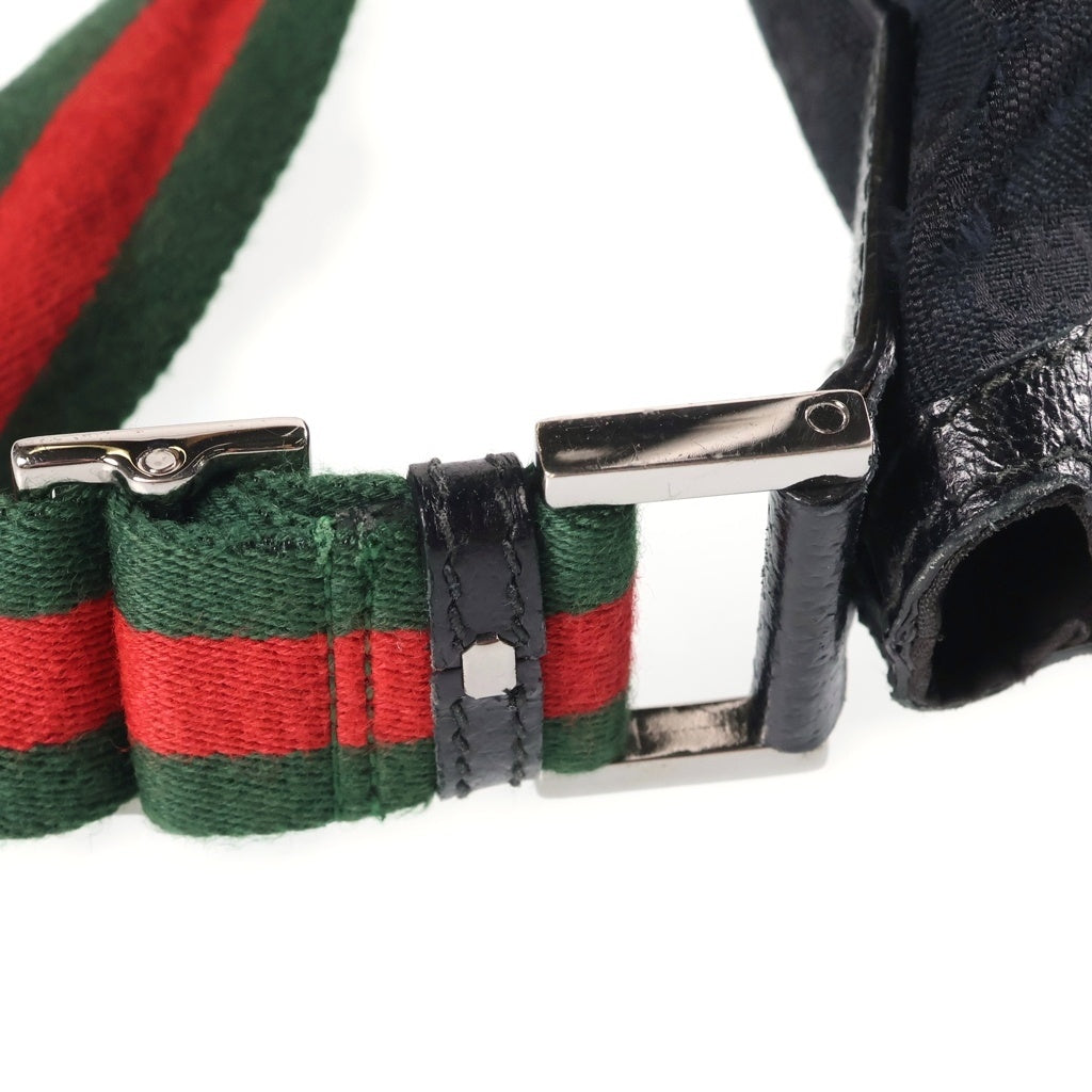 GUCCI(グッチ) シェリーライン GGキャンバス ワンショルダーバッグ ブラック キャンバス×レザー 181092 レディース
