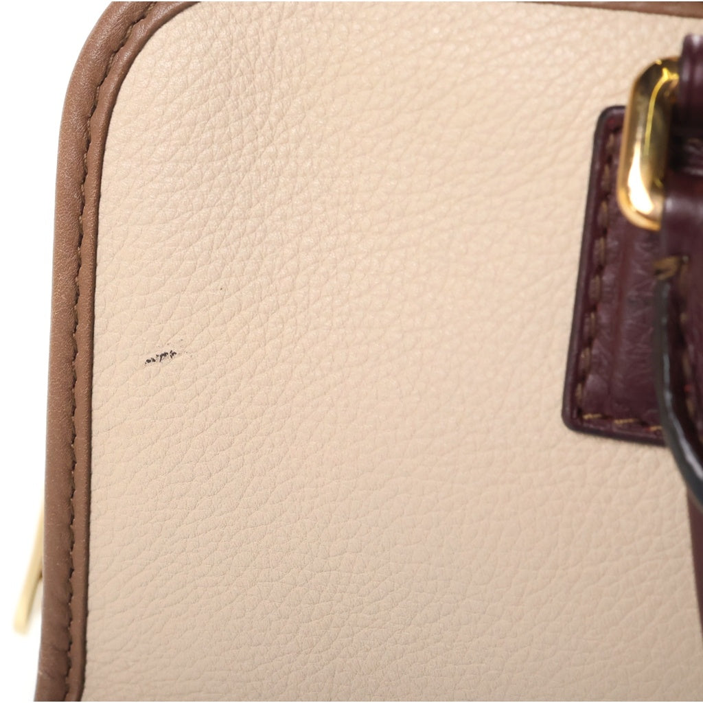 LOEWE(ロエベ) アマソナ28 2WAYハンドバッグ バイカラー ショルダーバッグ ベージュ×ブラウン×ボルドー レザー ゴールド金具 レディース
