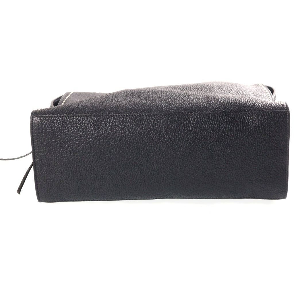 FENDI(フェンディ) 2WAYハンドバッグ ビジネスバッグ ショルダーバッグ ブラック レザー シルバー金具 レディース