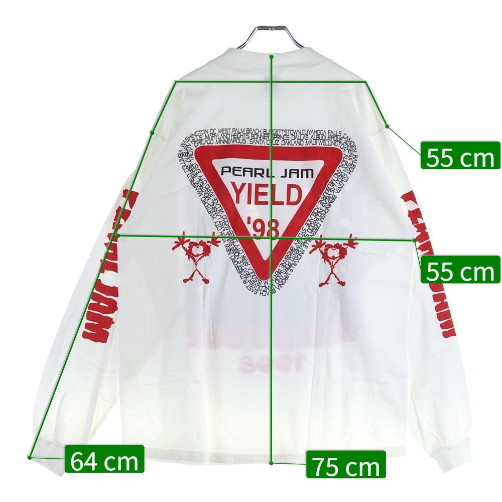 VINTAGE(ヴィンテージ) 90s PEARL JAM YIELD TOUR パールジャム 両面 アーム プリント Tシャツ 長袖カットソー ホワイト