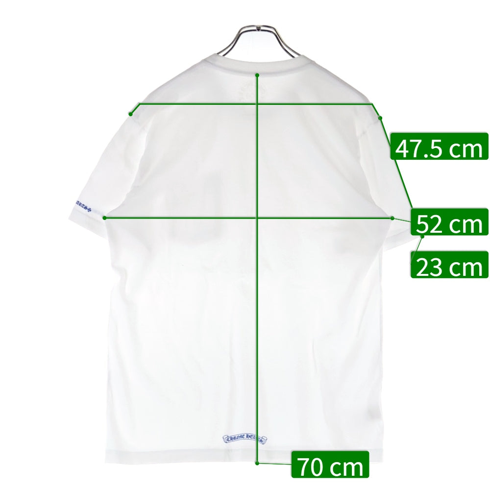 CHROME HEARTS(クロムハーツ) CH T-SHRT 1 ネックロゴプリント クルーネック半袖Tシャツ ホワイト/ネイビー