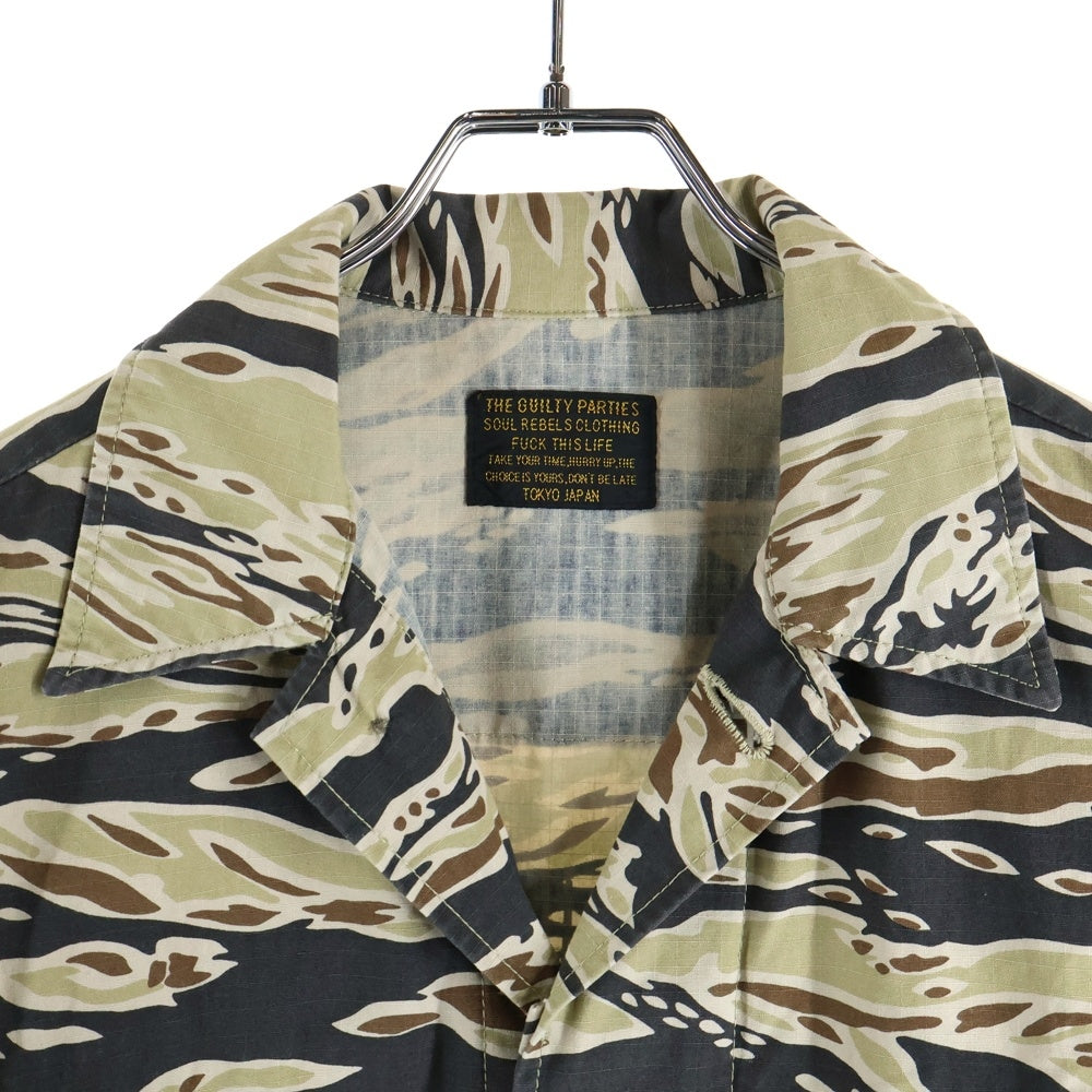 WACKO MARIA(ワコマリア) 25SS Tiger Camo Fatigue Jacket タイガーカモ 迷彩総柄 バックロゴプリント ファティーグ ジャケット カーキ