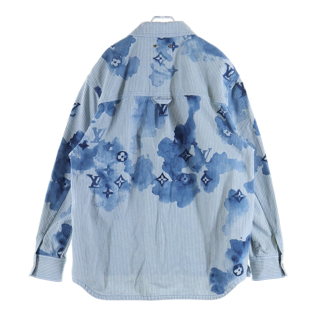 LOUIS VUITTON(ルイヴィトン) 21SS ヴァージルアブロー ストライプモノグラムワーク デニムジャケット カバーオール ブルー RM211V BX7 HLS05W