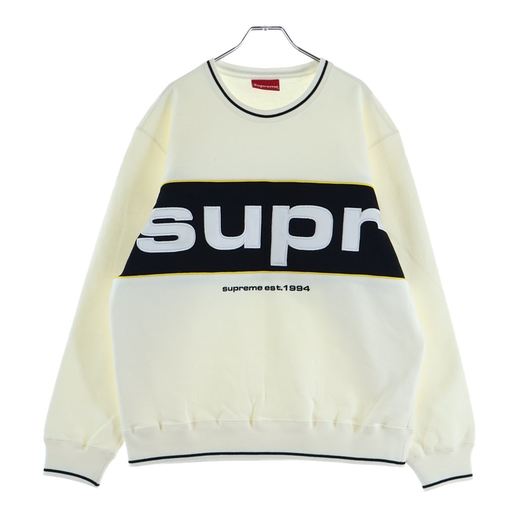 SUPREME(シュプリーム) 19AW Piping Crewneck ピッピング スウェットクルーネックシャツ クリーム/ブラック