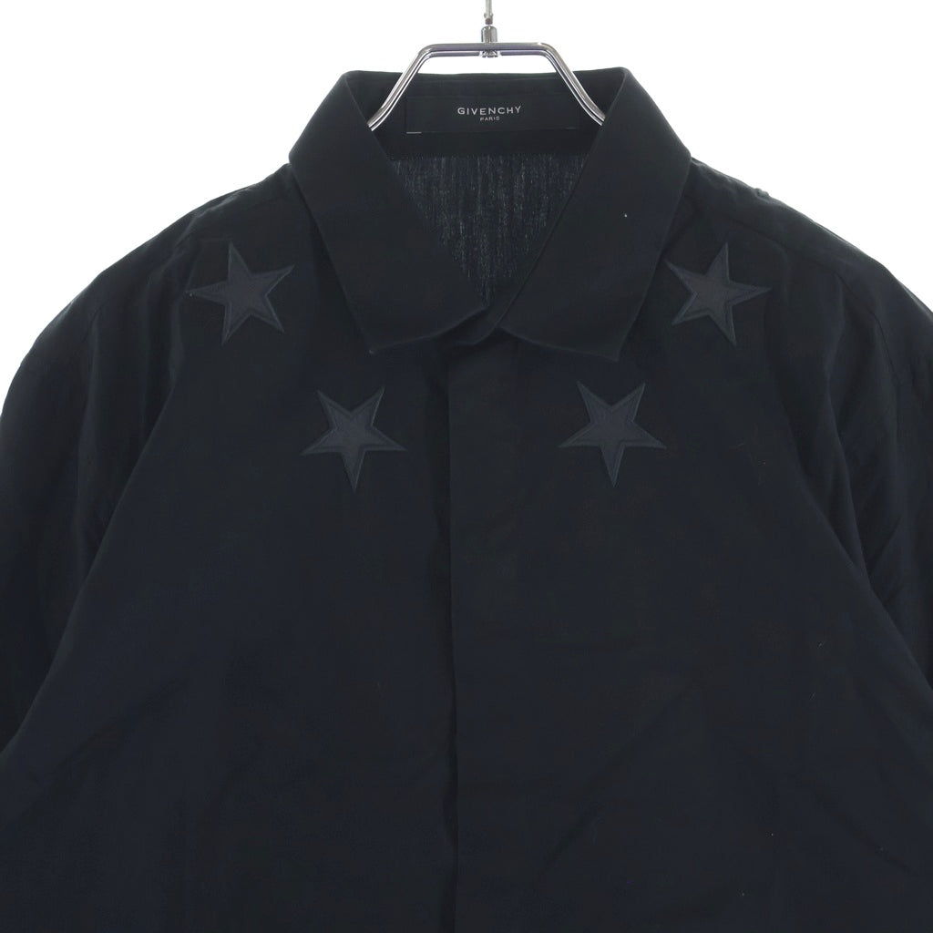 GIVENCHY(ジバンシィ) Star Shirt スターロゴ刺繍 長袖比翼シャツ ブラック
