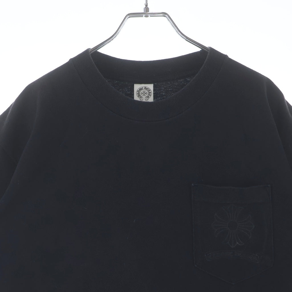 CHROME HEARTS(クロムハーツ) OLD CH PLS T-SHIRT バックCHプラスプリント クルーネック半袖カットソーTシャツ ブラック