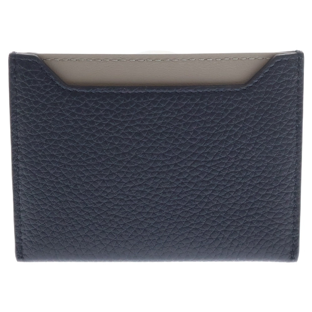 CELINE(セリーヌ) カードケース 名刺入れ ブラック×グレー レザー ロゴ