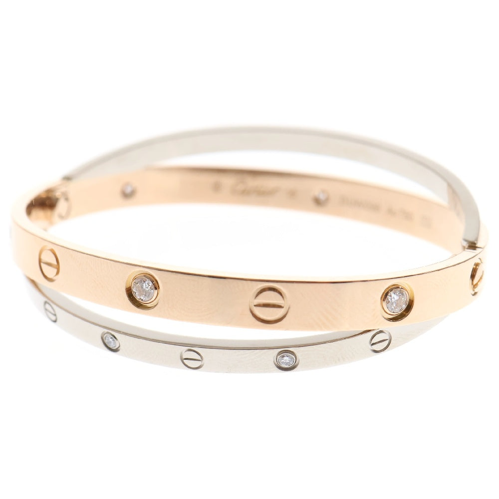 Cartier(カルティエ) ラブ ブレス ダイヤモンド ピンクゴールド×ホワイトゴールド Au750PG×Au750WG 12PD #16 バングル ブレスレット コンビ ジュエリー
