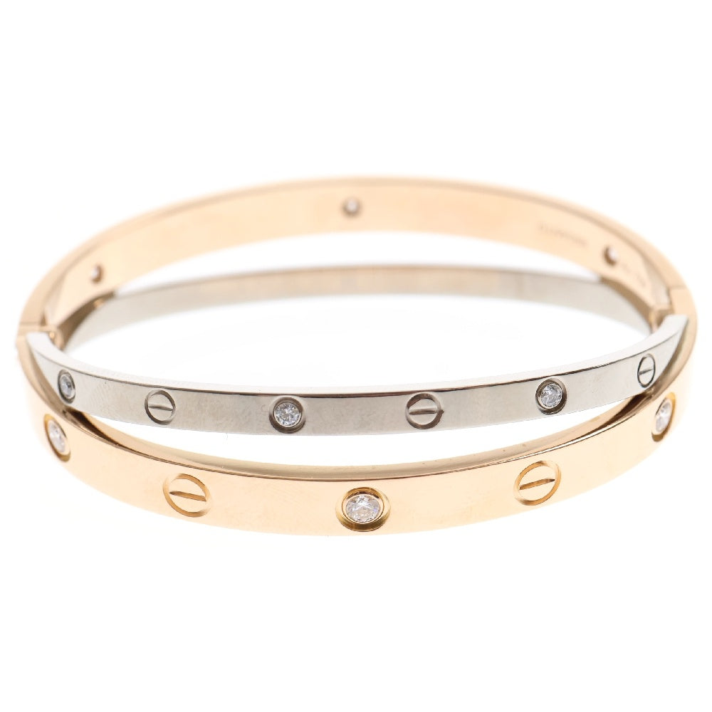 Cartier(カルティエ) ラブ ブレス ダイヤモンド ピンクゴールド×ホワイトゴールド Au750PG×Au750WG 12PD #16 バングル ブレスレット コンビ ジュエリー