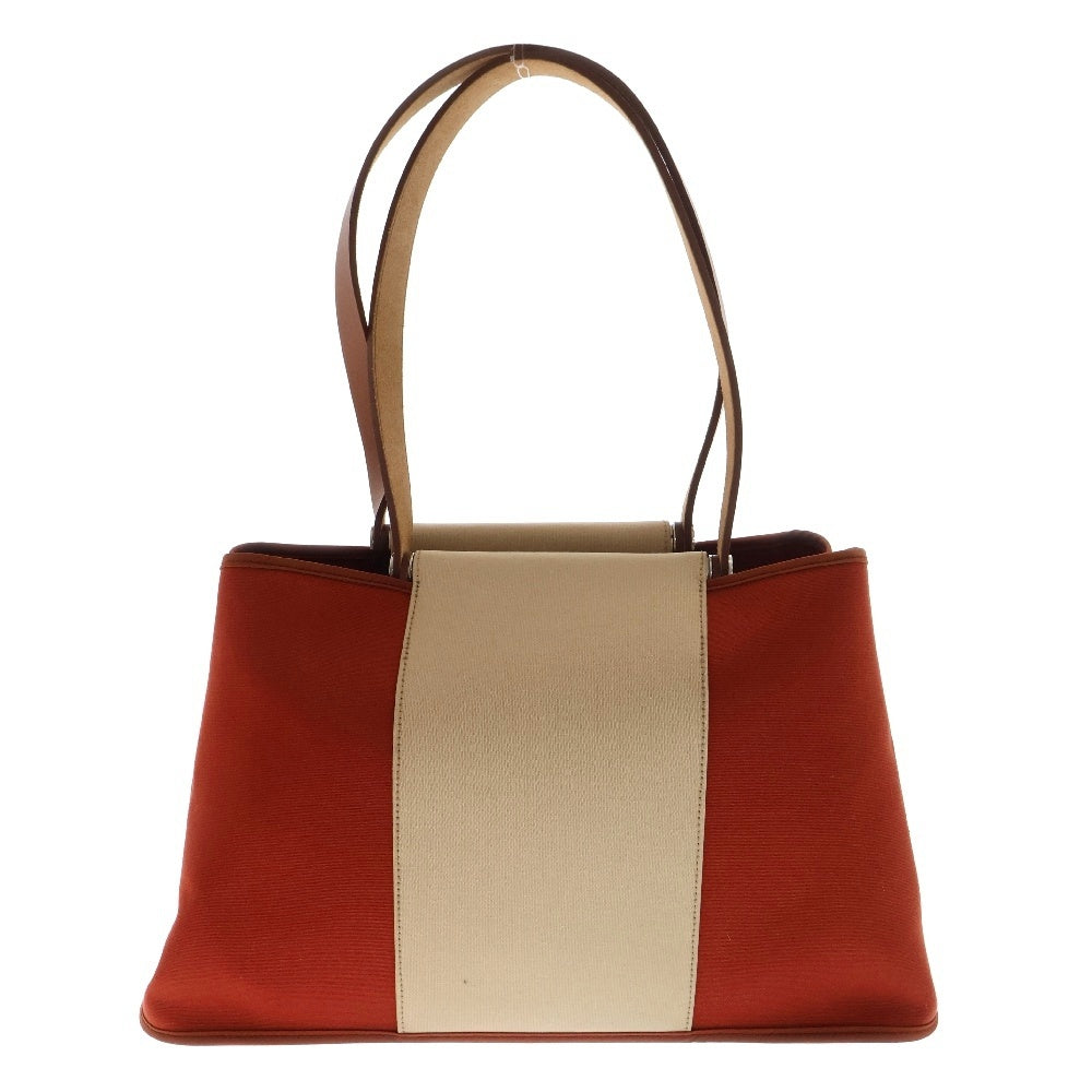 HERMES(エルメス) カバック エラン PM トワルオフィシエ ベージュ×レッド シルバー金具 □P刻印 トートバッグ ハンドバッグ