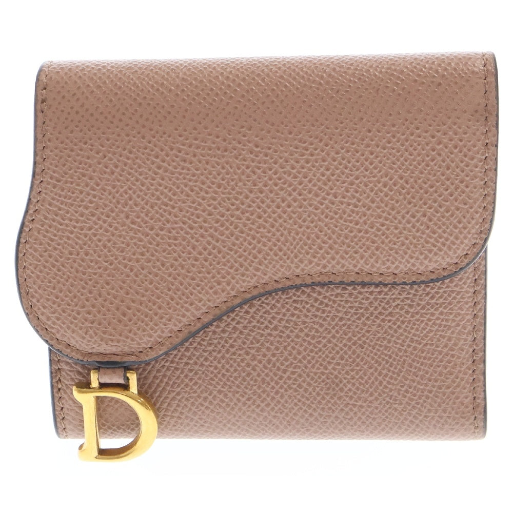 Christian Dior(クリスチャンディオール) サドルレザーロータスコンパクトウォレット 財布 ピンク S5621CWVG