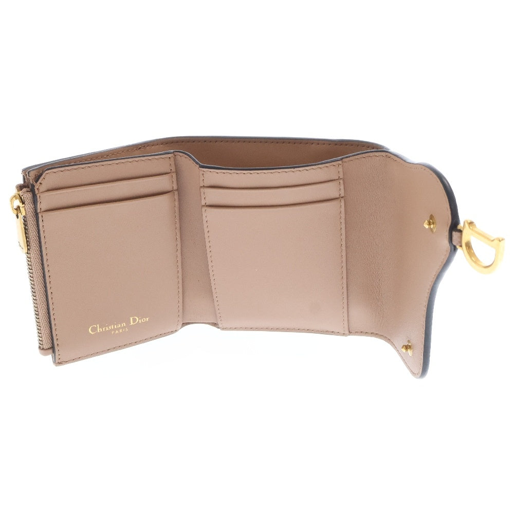 Christian Dior(クリスチャンディオール) サドルレザーロータスコンパクトウォレット 財布 ピンク S5621CWVG
