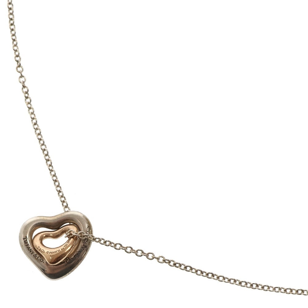 TIFFANY&Co(ティファニー) ダブルオープンハート ネックレス SV925×K18PG シルバー ピンクゴールド アクセサリー