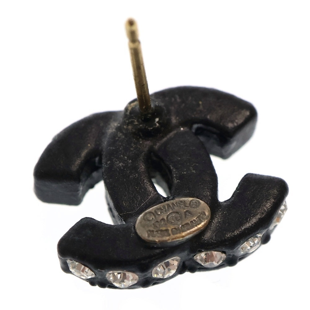 CHANEL(シャネル) ココマーク ラインストーン ピアス ブラック アクセサリー 02A
