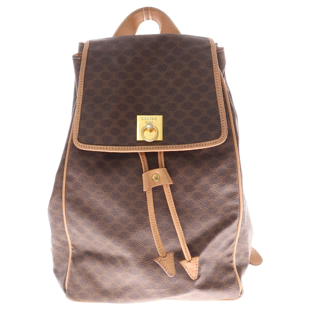 CELINE(セリーヌ) マカダム レザーバックパック リュック ブラウン