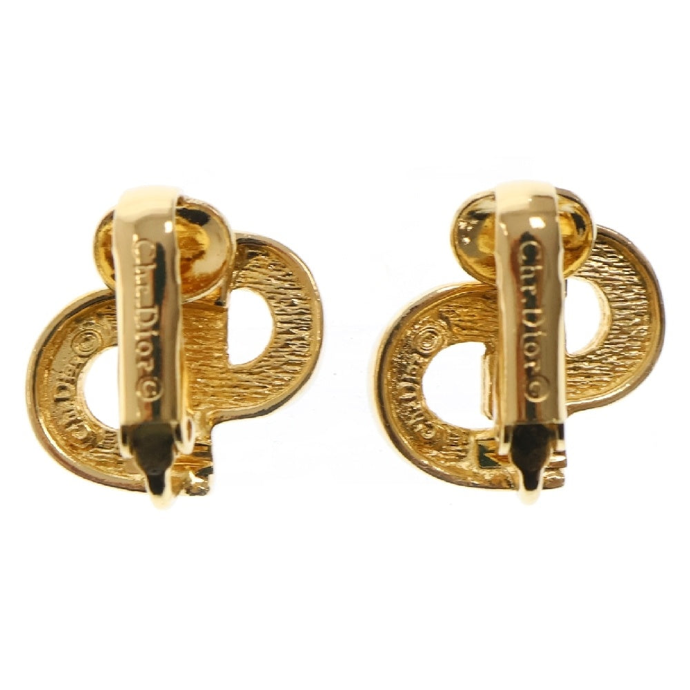Christian Dior(クリスチャンディオール) CDロゴ ラインストーン イヤリング GP ゴールド アクセサリー