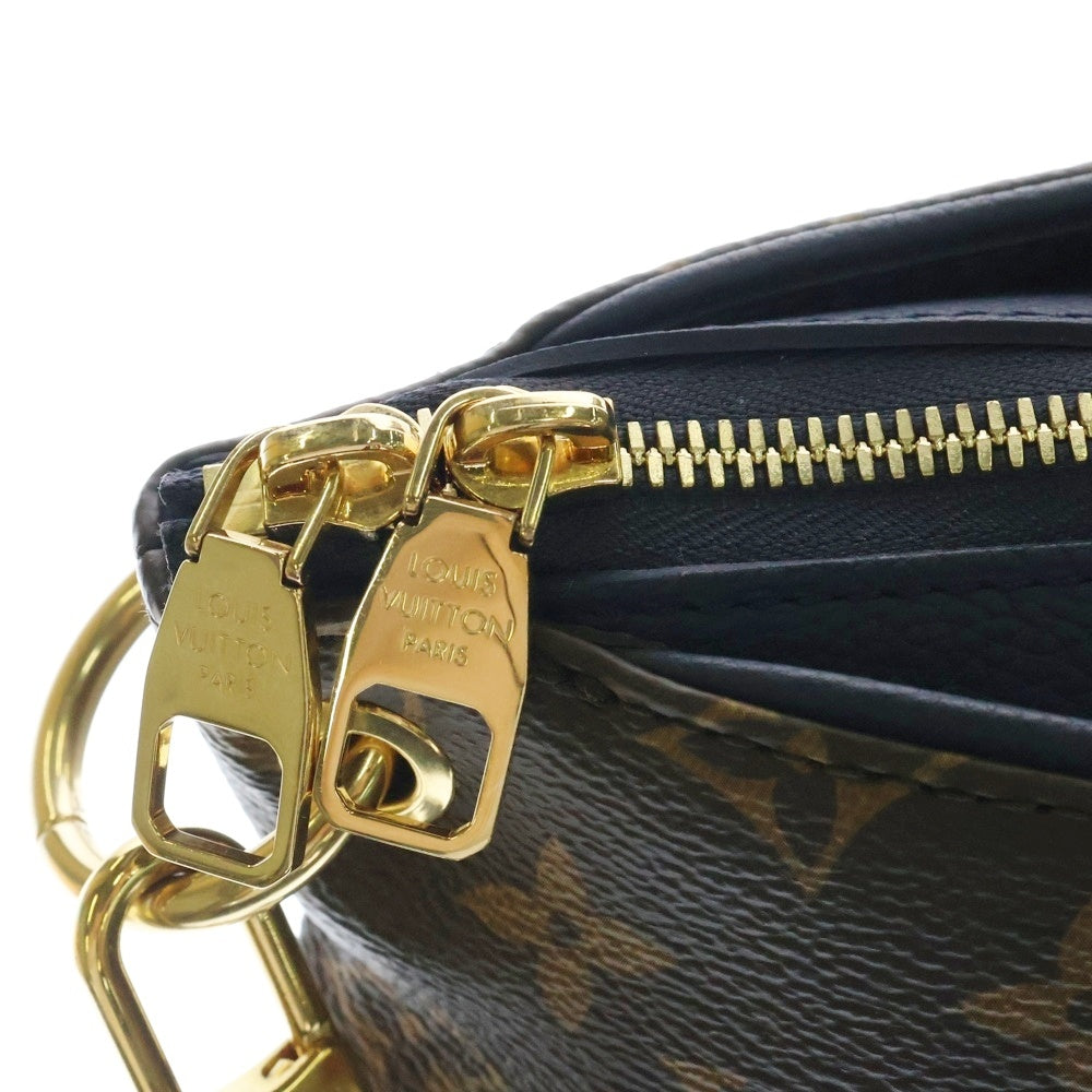 LOUIS VUITTON(ルイヴィトン) モノグラム パラスMM トートバッグ ハンドバッグ ブラウン×ネイビー PVCレザー RFID M42756