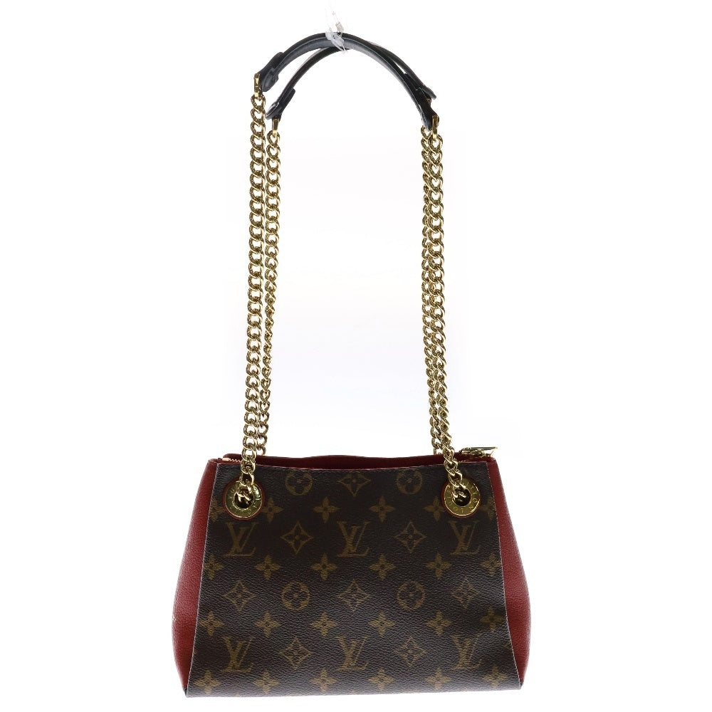 LOUIS VUITTON(ルイヴィトン) モノグラム スレンヌBB ショルダーバッグ ブラウン×レッド ゴールド金具 レザー×PVC M43776