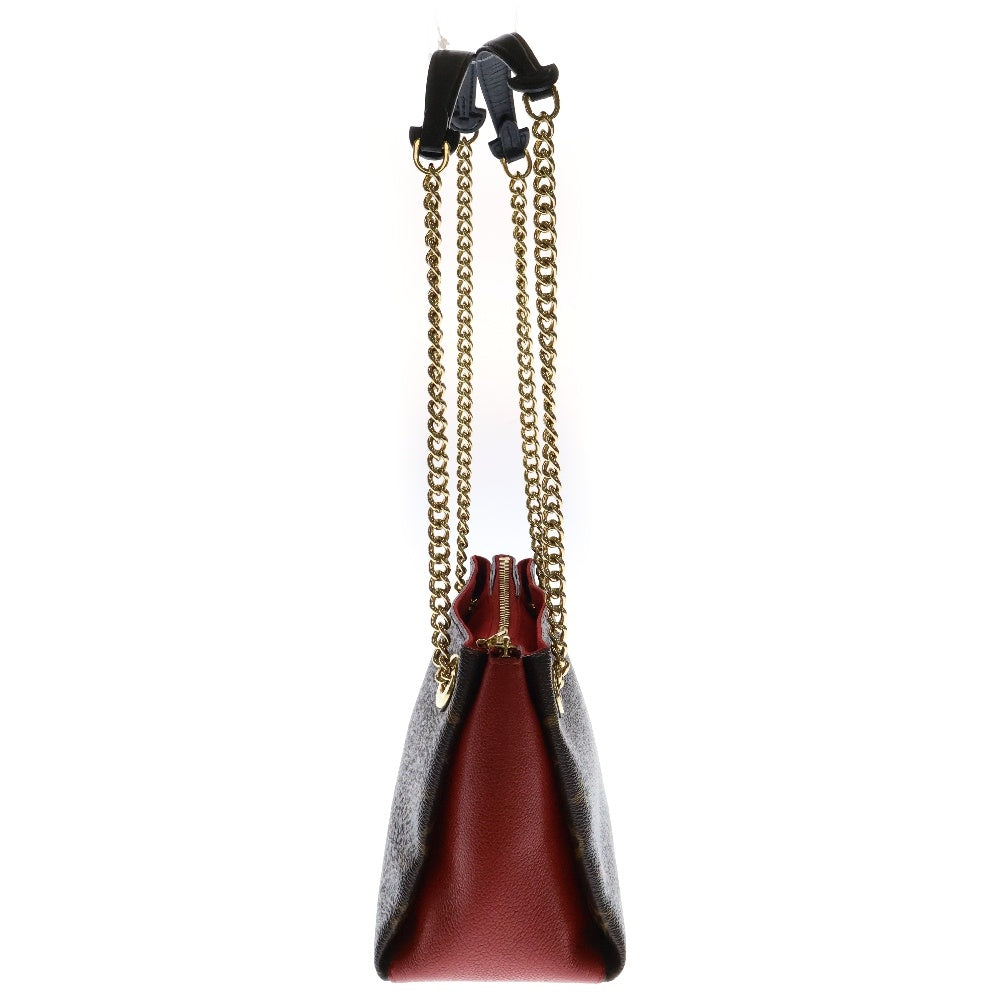 LOUIS VUITTON(ルイヴィトン) モノグラム スレンヌBB ショルダーバッグ ブラウン×レッド ゴールド金具 レザー×PVC M43776